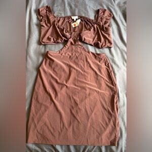 Brown Cutout Dress